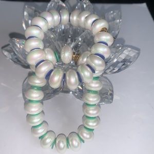 Anthropologie Shell & Pearl Chunky Bracelet